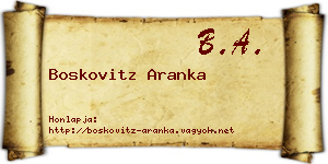 Boskovitz Aranka névjegykártya